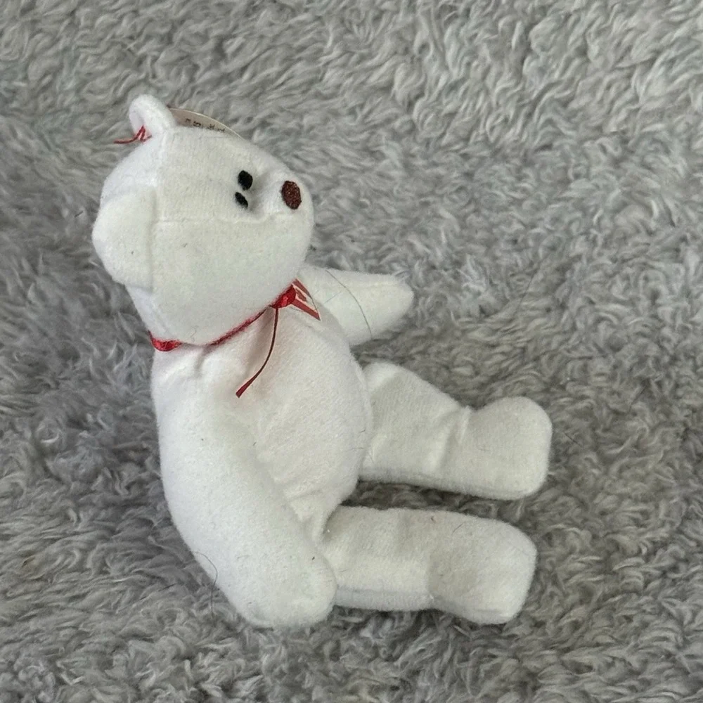Ty Teenie Beanie Baby Maple the Bear Plush Canada White Teddy McDonald's Toy